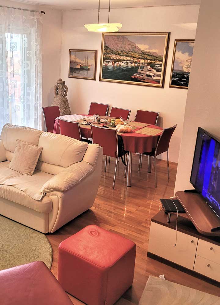 living and dining area luxury apartment Center - holiday flats Makarska Riviera